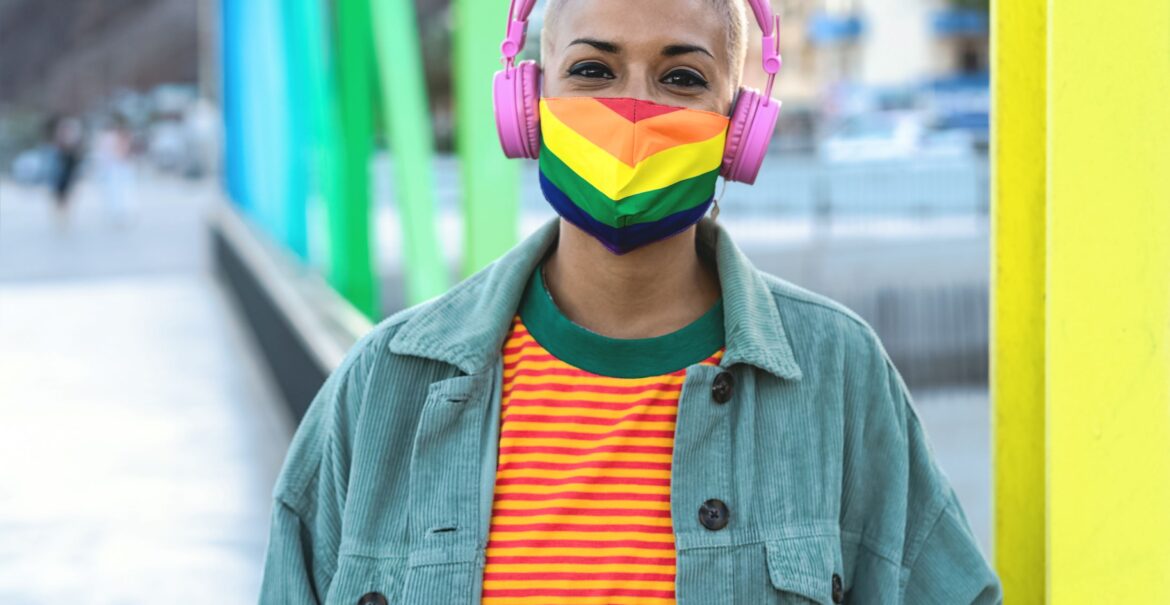 LGBT Woman headphones